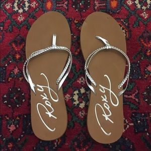 Roxy Silver Flip Flops
